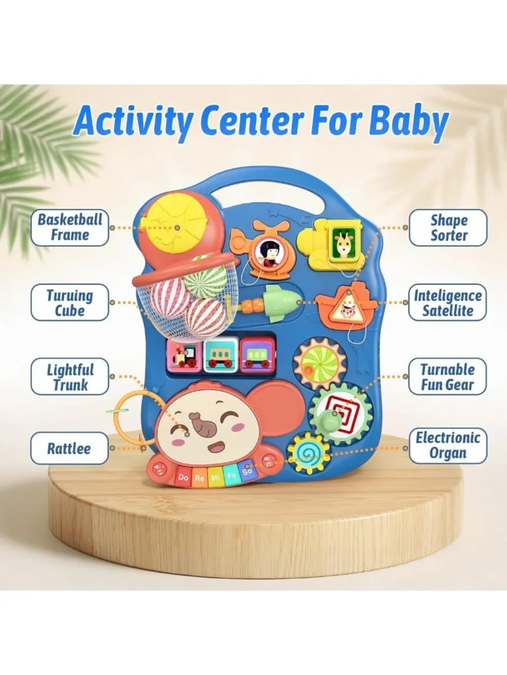 3-in-1 Baby Walker & Activity Center, Learning to Walk, Sit-to-Stand, Music Toy